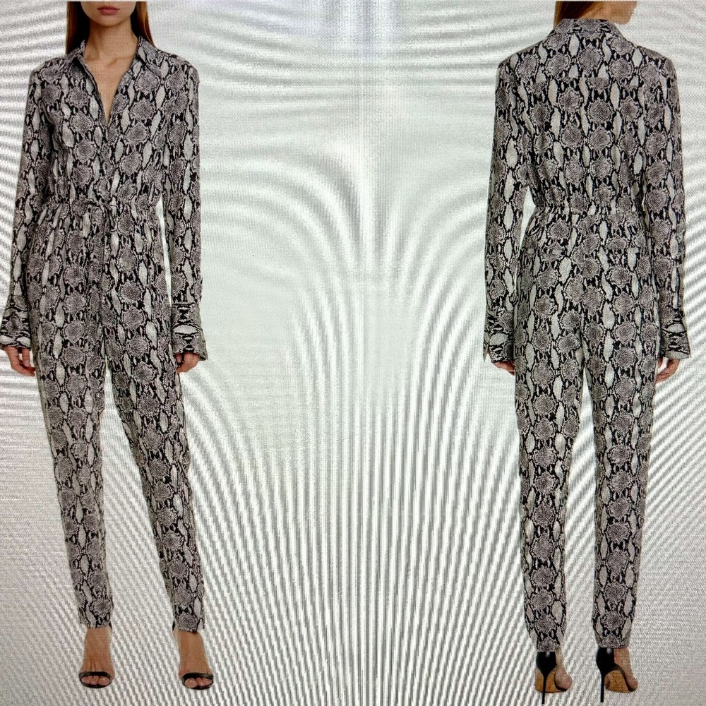 A.L.C - Kinney Snake Print Silk Jumpsuit